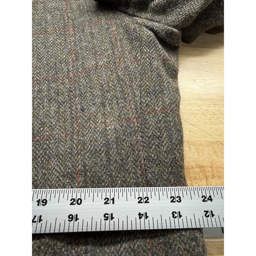Norm Thompson‎ Tweed Shooting Blazer 48R Brown Herringbone Wool Elbow Patch VTG